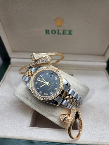 ساعة ارقام عربية - ساعات نسائي رولكس اخر اصدار - م...