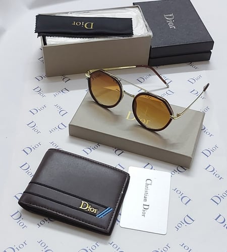طقم ديور | نظارة شمسية وبوك مع ملحقات كاملة