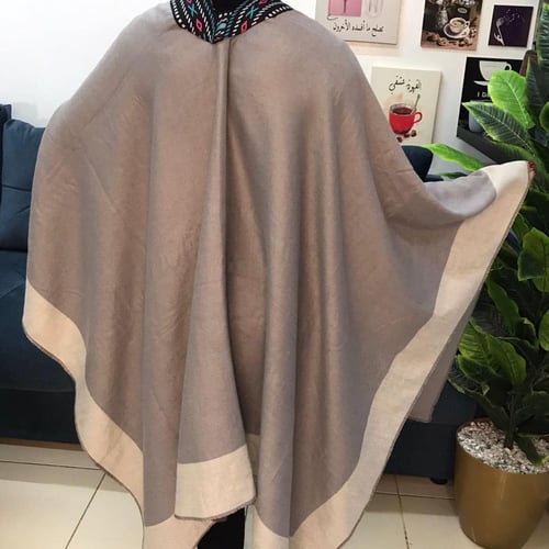شال شتوي نسائي مزين بسدو مع تغليف وعباره