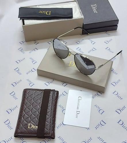 طقم ديور | نظارة شمسية وبوك مع ملحقات كاملة