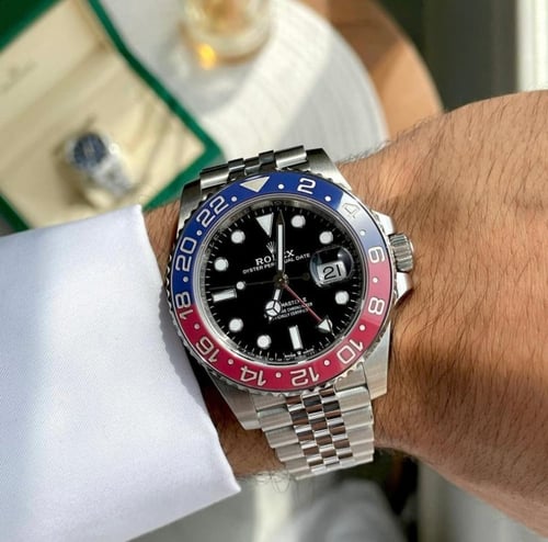 ساعة رولكس بيبسي رجالي أوتوماتيك مع كافة ملحقات ال...