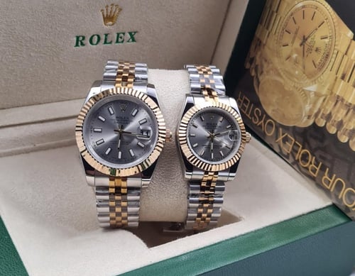 طقم ساعات رجالي ونسائي ماركة رولكس - متجر مون