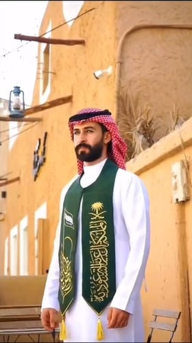سكارف سعودي بشعار المملكة لليوم الوطني