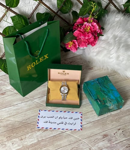 ساعات رولكس رجالي - ساعة رجالية ماركة رولكس مع ملح...