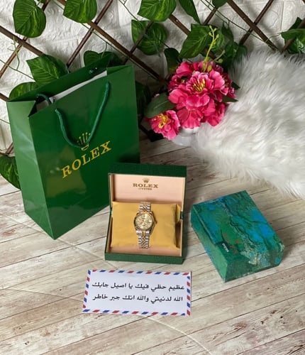 ساعات رولكس رجالي - ساعة رجالية ماركة رولكس مع ملح...