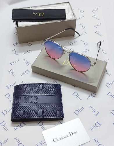 طقم ديور | نظارة شمسية وبوك مع ملحقات كاملة