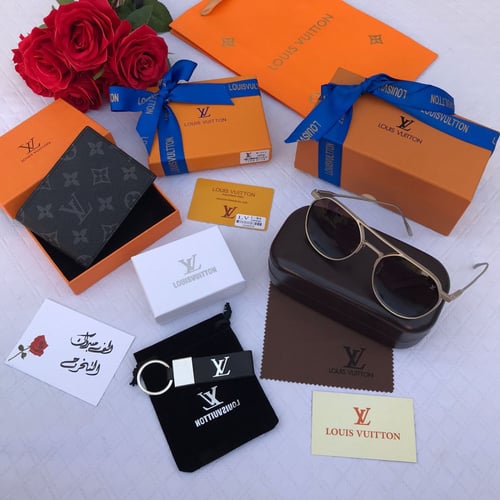طقم لويس فيتون | نظارة، بوك وميدالية مع تغليف فاخر
