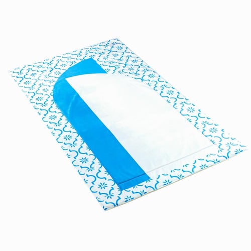 طقم سجادة صلاة طبية مع شرشف - سماوي