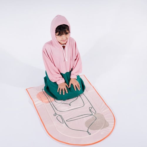 طقم سجادة صلاة طبية للاطفال - اورنج