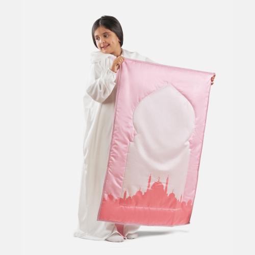 طقم صلاة للأطفال – تصميم محراب وردي – خامة ناعمة –...