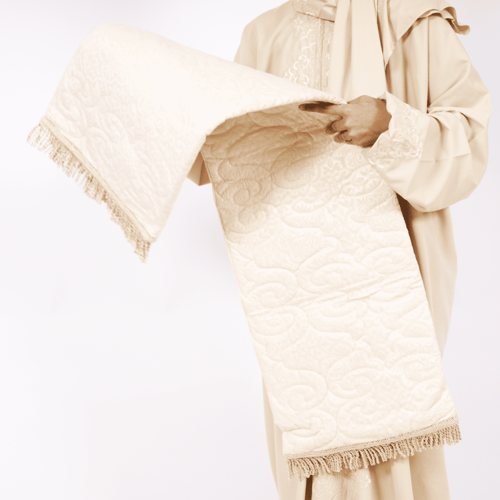 طقم سجادة صلاة - بيج