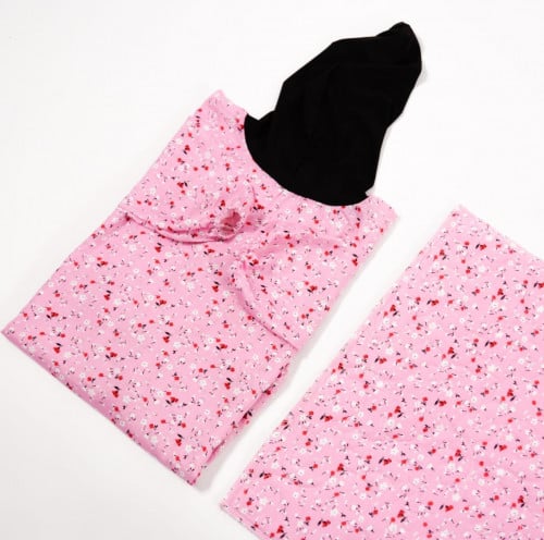 طقم سجادة صلاة اطفال قطعتين مشجر (قلنسوة متصلة) -...