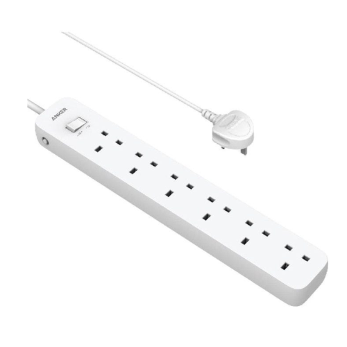 انكر توصيلة 6 منافذ طاقة بطول 1.8 متر - ابيض