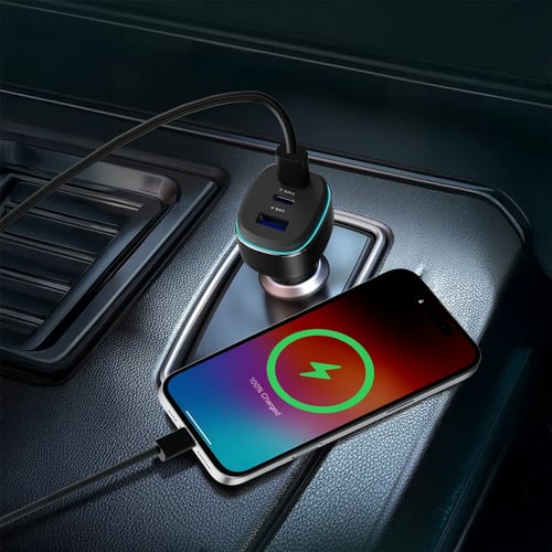 باورولوجى - فيش سيارة 140 واط بمنفذين تايب سى ومنف...