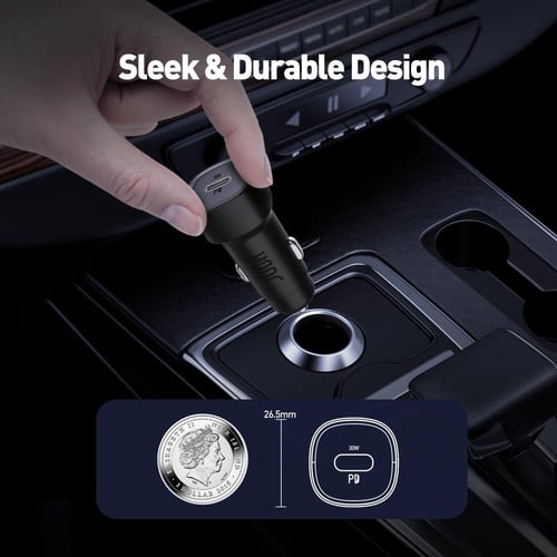 جودا - شاحن سياره بمنفذ تايب سي بقوة 30 واط - اسود