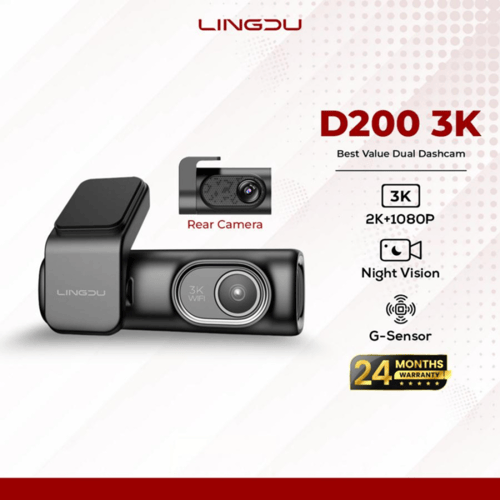 LINGDU - داش كام D200 كاميرا امامية وخلفية 3K