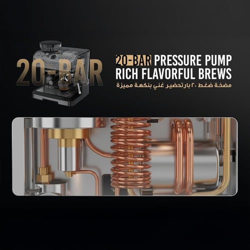 ليبريسو - ماكينة قهوة اسبريسو 19 بار - سعة 2.8 لتر...