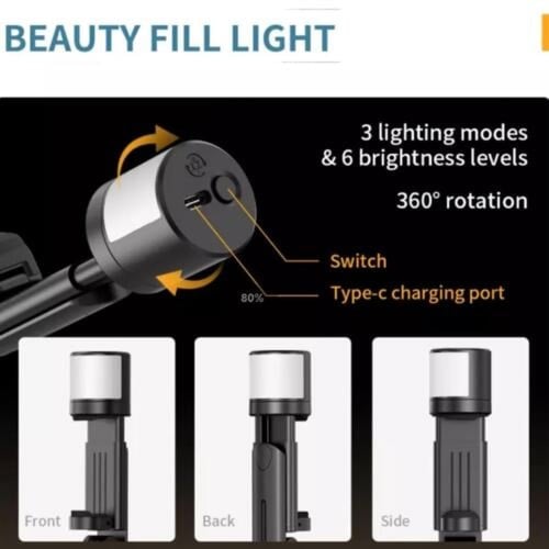 سيلفي ستيك ترايبود+ اضاءة