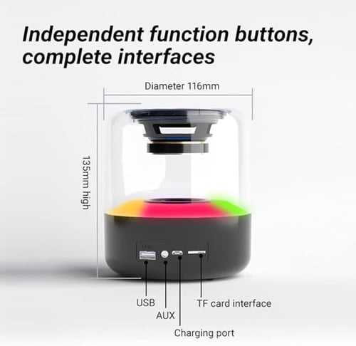 مكبر صوت بلوتوث محمول مكبر صوت لاسلكي باضاءة LED م...