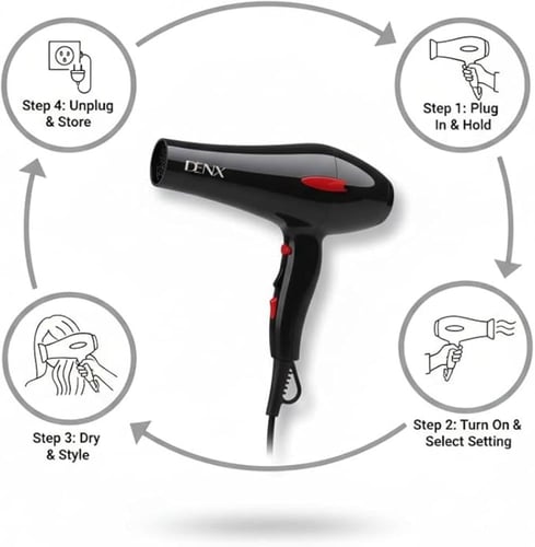 مجفف شعر DENX موديل DX1350