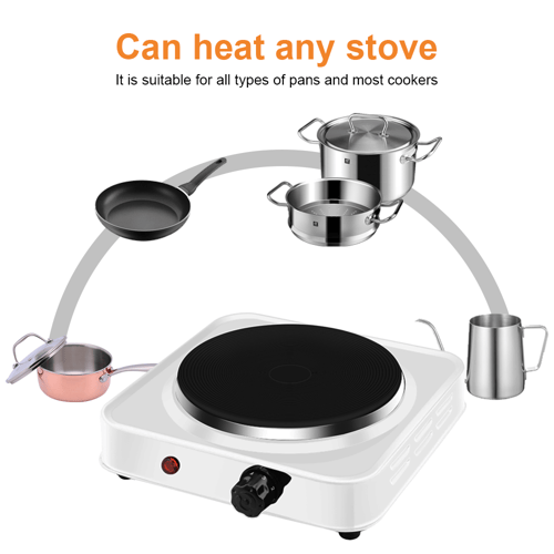 موقد الكهربائي حجر عين وحدة بقوة 1000وات لون ابيض