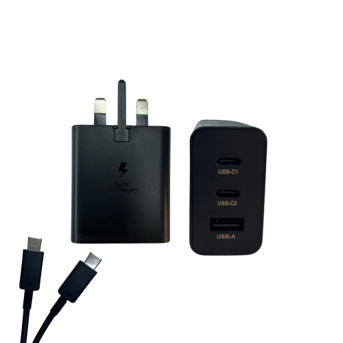 فيش جداري 3 منافذ + كيبل type-c to type-c