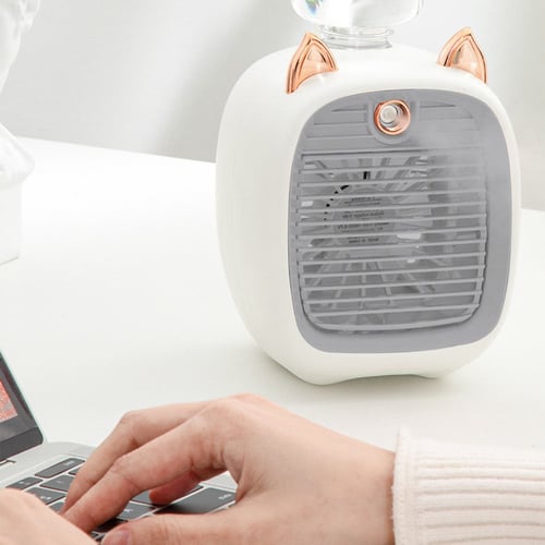 مبرد هواء تبخيري صغير محمول 2 في 1 مع خزان ماء، مر...