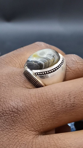 خاتم الفضة بحجر سليماني هندي بصياغة الأستاذ امين ع...