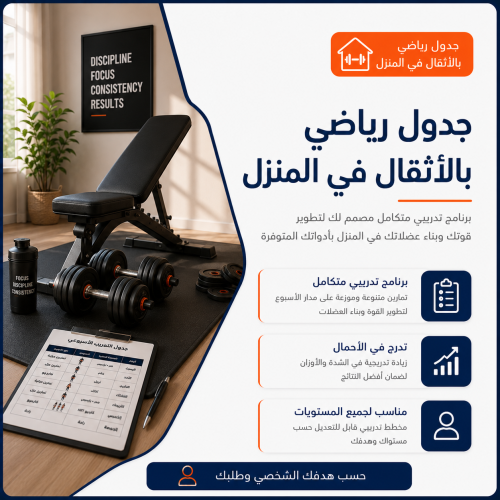 جدول رياضي بالأثقال المنزلية بناءً على الهدف