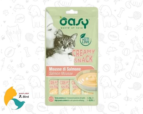 أوسي مكافات كريمية للقطط بموس السلمون 15g*4