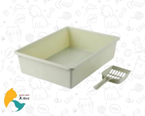 ليتر بوكس بلاستيكي مفتوح مزود بسكوب مقاس للقطط من...