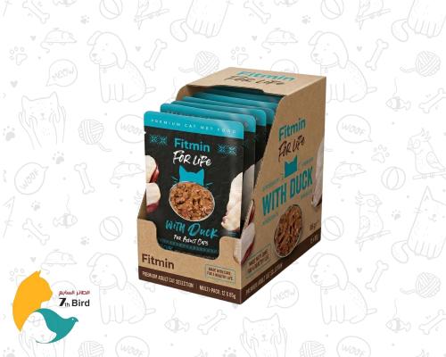 كرتون فيتمين طعام رطب للقطط البالغة بالبط 28*85g