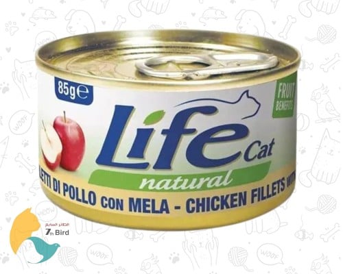 لايف كات طعام رطب للقطط بفيليه الدجاج مع التفاح 85...