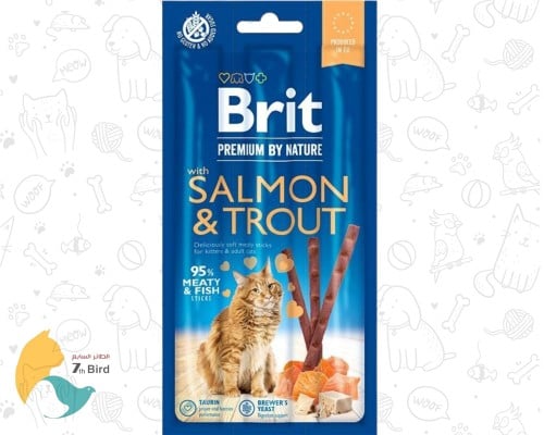 بريت مكافات للقطط عصي بالسلمون وسمك التراوت 15g