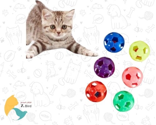 العاب وتسالي للقطط 6 كرات بلاستيكية على شكل كرة قد...