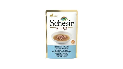 شيزر طعام رطب للقطط حساء بالتونة مع الكاليمار 85g