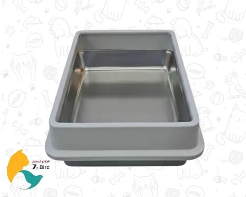 ليتر بوكس مفتوح للقطط من الستانلس ستيل 48*38*16 cm
