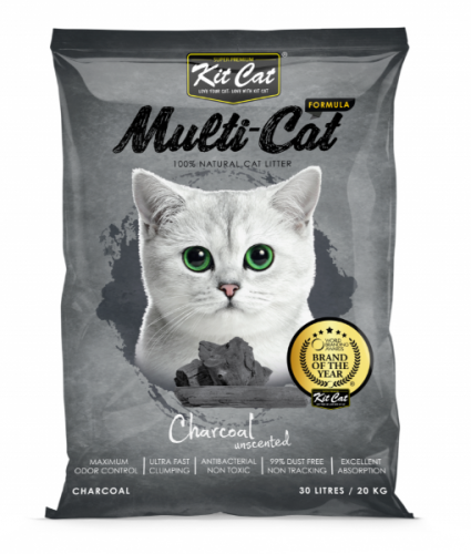 رمل كت كات عالي التكتل بالفحم 30 لتر