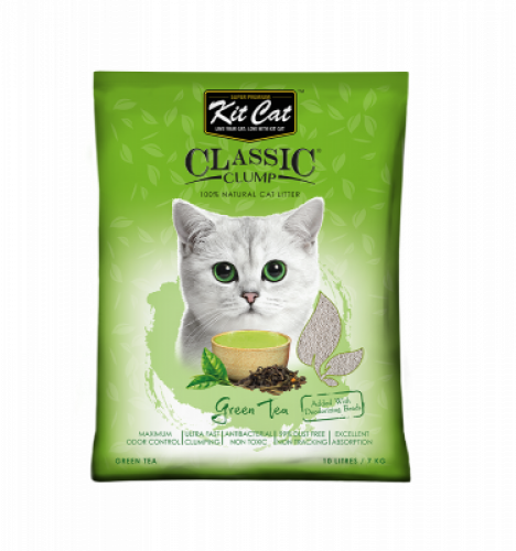 رمل كت كات كلاسيك للقطط برائحة الشاي الأخضر 10لتر