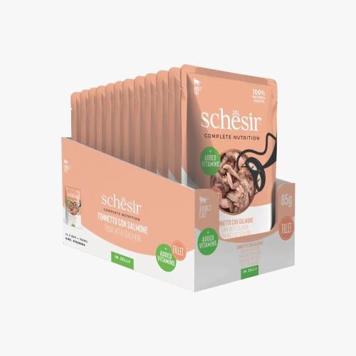 كرتون طعام رطب شيزر سالمون 12*85غ