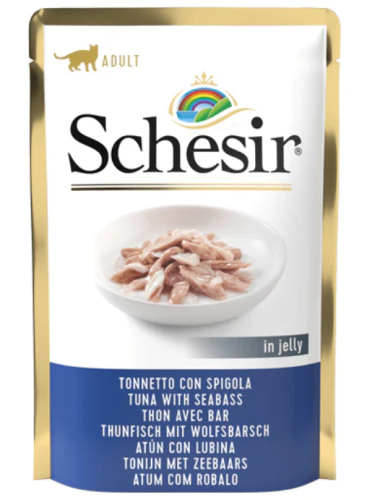 طعام رطب شيزر سمك التونة وسمك القاروص بالجيلي 20x8...