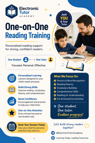 تعليم فردي للقراءة One-on-One Reading Training