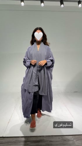 عبايه حرير مغسول لون موف