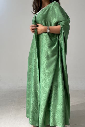 حرير مشجر لون اخضر.