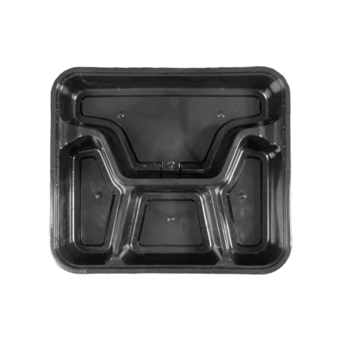 Black microwave plate divided into 6 sections, 150