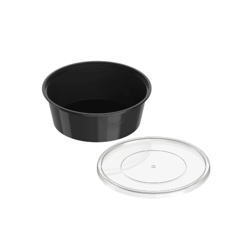 Microwave containers 250 ml black, strong 250
