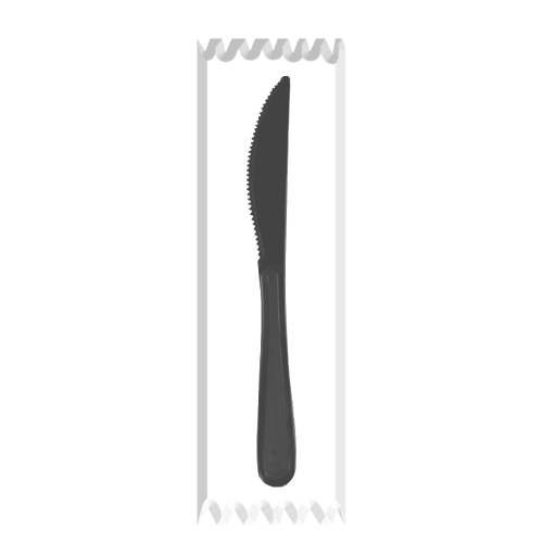 Plastic knife VIP, 1000 pieces, black, coated