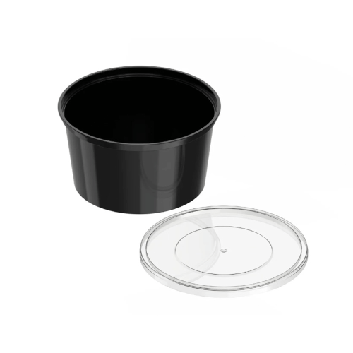 Microwave containers 450 ml black Shad 250