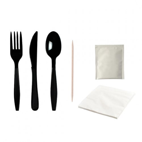 مجموعة الطعام بلاستيك VIP اسود مغلفة بكيس حراري شد...