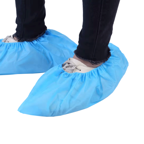 Blue fabric shoe cover